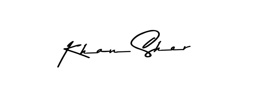 Design your own signature with our free online signature maker. With this signature software, you can create a handwritten (Asem Kandis PERSONAL USE) signature for name Khan Sher. Khan Sher signature style 9 images and pictures png