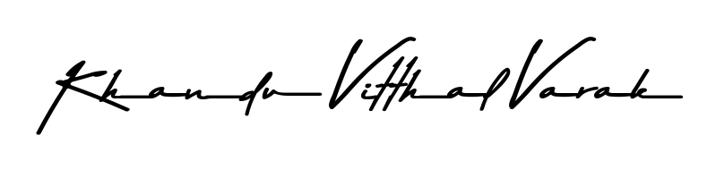 Designed for modern professionals: Khandu Vitthal Varak name signature crafted with Asem Kandis PERSONAL USE script. Ready for digital PDF workflows. Khandu Vitthal Varak signature style 9 images and pictures png