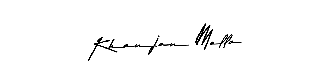 This is the best signature style for the Khanjan Molla name. Also you like these signature font (Asem Kandis PERSONAL USE). Mix name signature. Khanjan Molla signature style 9 images and pictures png