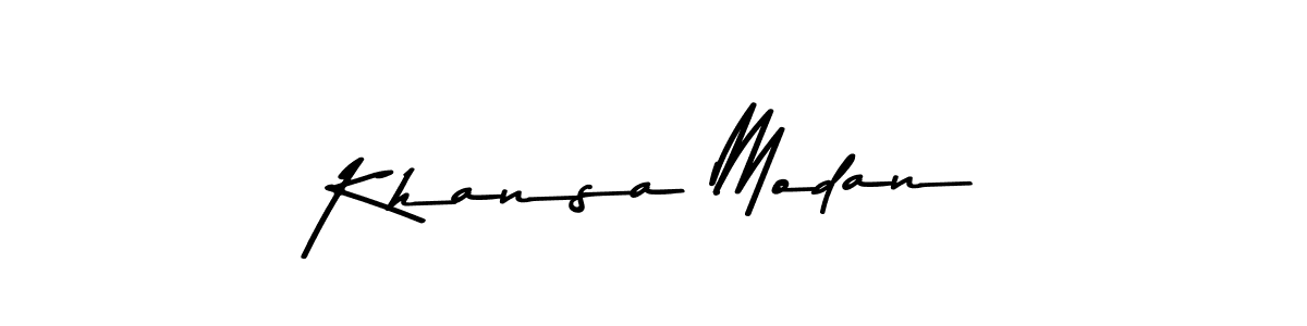 The best way (Asem Kandis PERSONAL USE) to make a short signature is to pick only two or three words in your name. The name Khansa Modan include a total of six letters. For converting this name. Khansa Modan signature style 9 images and pictures png