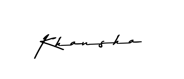 Use a signature maker to create a handwritten signature online. With this signature software, you can design (Asem Kandis PERSONAL USE) your own signature for name Khansha. Khansha signature style 9 images and pictures png