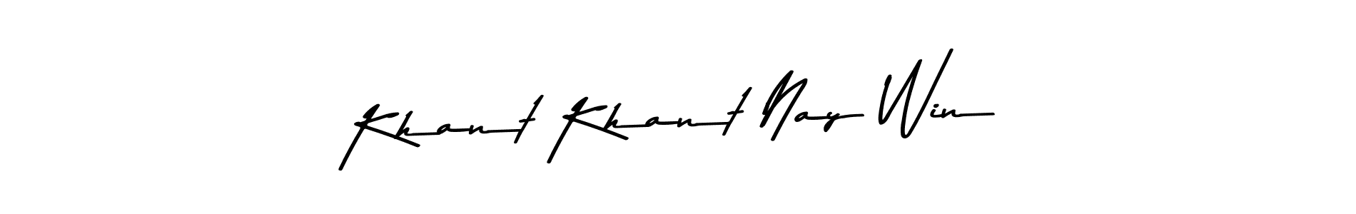 Create a beautiful signature design for name Khant Khant Nay Win. With this signature (Asem Kandis PERSONAL USE) fonts, you can make a handwritten signature for free. Khant Khant Nay Win signature style 9 images and pictures png