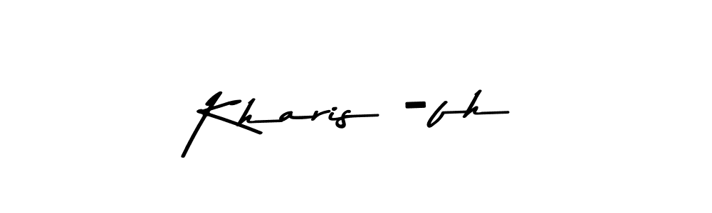 How to make Kharis -fh name signature. Use Asem Kandis PERSONAL USE style for creating short signs online. This is the latest handwritten sign. Kharis -fh signature style 9 images and pictures png