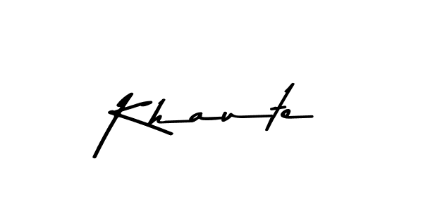 Design your own signature with our free online signature maker. With this signature software, you can create a handwritten (Asem Kandis PERSONAL USE) signature for name Khaute. Khaute signature style 9 images and pictures png