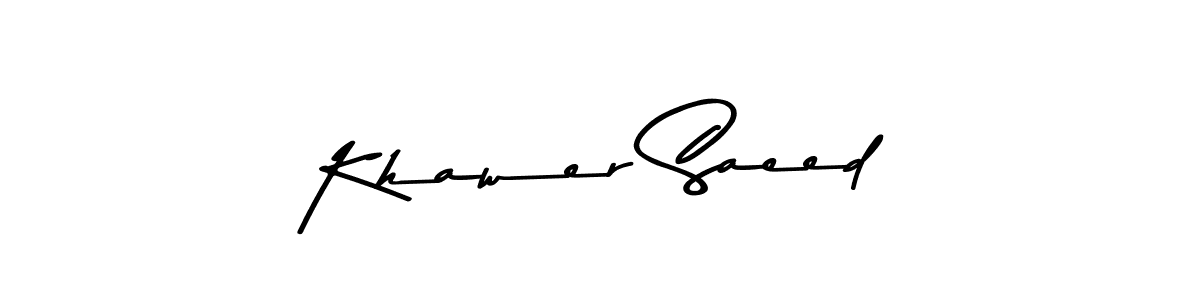 This is the best signature style for the Khawer Saeed name. Also you like these signature font (Asem Kandis PERSONAL USE). Mix name signature. Khawer Saeed signature style 9 images and pictures png
