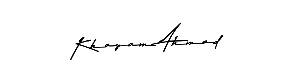 The best way (Asem Kandis PERSONAL USE) to make a short signature is to pick only two or three words in your name. The name Khayam Ahmad include a total of six letters. For converting this name. Khayam Ahmad signature style 9 images and pictures png