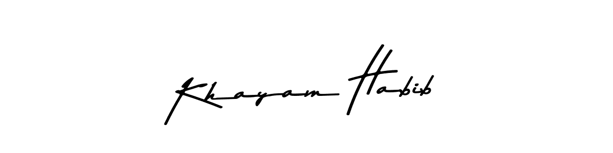 Design your own signature with our free online signature maker. With this signature software, you can create a handwritten (Asem Kandis PERSONAL USE) signature for name Khayam Habib. Khayam Habib signature style 9 images and pictures png