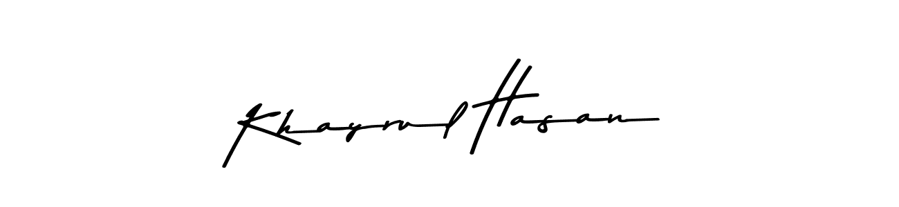 The best way (Asem Kandis PERSONAL USE) to make a short signature is to pick only two or three words in your name. The name Khayrul Hasan include a total of six letters. For converting this name. Khayrul Hasan signature style 9 images and pictures png