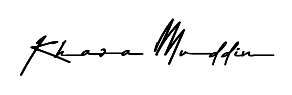 A dynamic signature style for Khaza Muddin using Asem Kandis PERSONAL USE script. Designed to look authentic, handwritten, and professional. Khaza Muddin signature style 9 images and pictures png