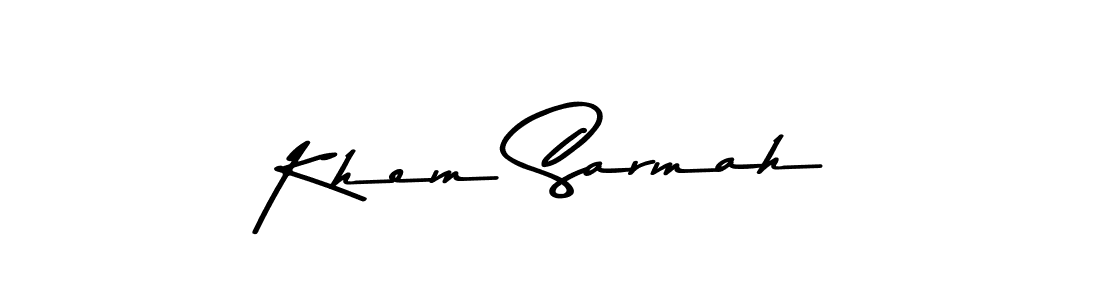 The best way (Asem Kandis PERSONAL USE) to make a short signature is to pick only two or three words in your name. The name Khem Sarmah include a total of six letters. For converting this name. Khem Sarmah signature style 9 images and pictures png