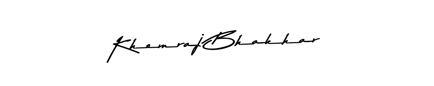 Create a beautiful signature design for name Khemraj Bhakhar. With this signature (Asem Kandis PERSONAL USE) fonts, you can make a handwritten signature for free. Khemraj Bhakhar signature style 9 images and pictures png