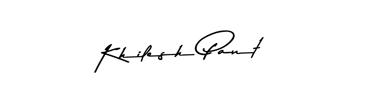 Use a signature maker to create a handwritten signature online. With this signature software, you can design (Asem Kandis PERSONAL USE) your own signature for name Khilesh Pant. Khilesh Pant signature style 9 images and pictures png