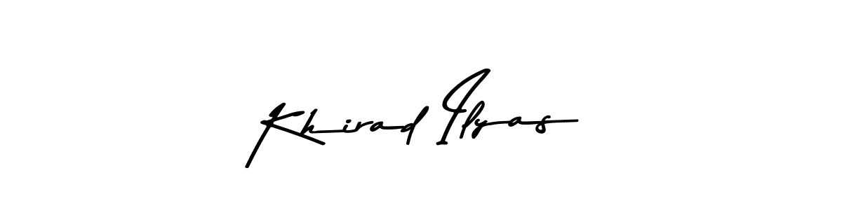 if you are searching for the best signature style for your name Khirad Ilyas. so please give up your signature search. here we have designed multiple signature styles  using Asem Kandis PERSONAL USE. Khirad Ilyas signature style 9 images and pictures png