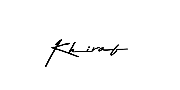 Design your own signature with our free online signature maker. With this signature software, you can create a handwritten (Asem Kandis PERSONAL USE) signature for name Khiraf. Khiraf signature style 9 images and pictures png
