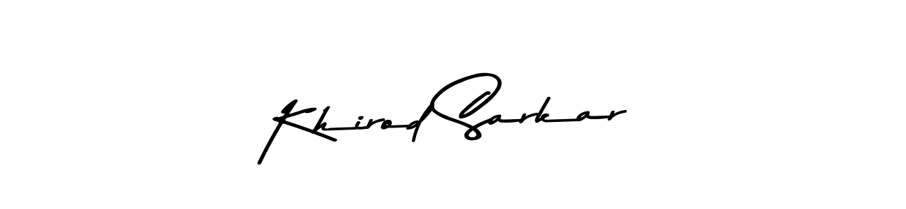 How to make Khirod Sarkar name signature. Use Asem Kandis PERSONAL USE style for creating short signs online. This is the latest handwritten sign. Khirod Sarkar signature style 9 images and pictures png