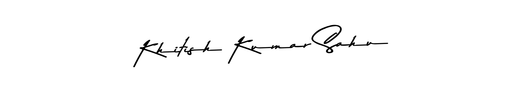 Use a signature maker to create a handwritten signature online. With this signature software, you can design (Asem Kandis PERSONAL USE) your own signature for name Khitish Kumar Sahu. Khitish Kumar Sahu signature style 9 images and pictures png