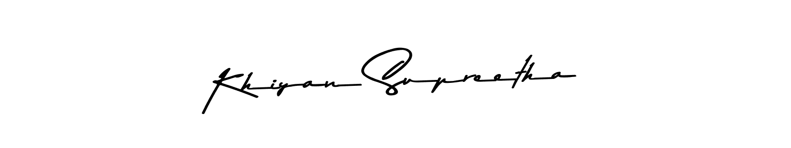 The best way (Asem Kandis PERSONAL USE) to make a short signature is to pick only two or three words in your name. The name Khiyan Supreetha include a total of six letters. For converting this name. Khiyan Supreetha signature style 9 images and pictures png