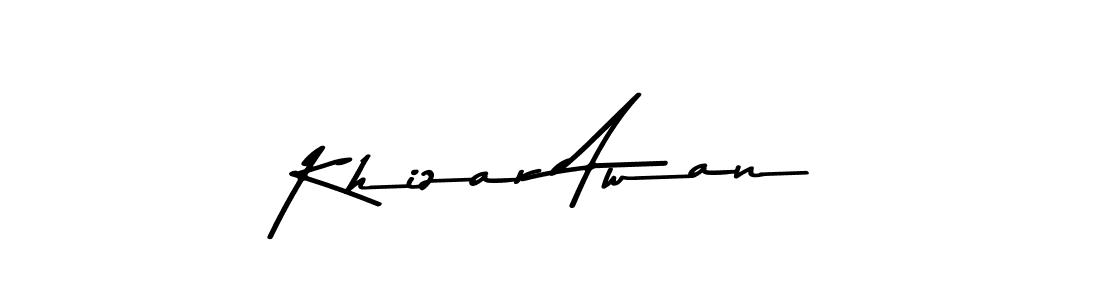 Create a beautiful signature design for name Khizar Awan. With this signature (Asem Kandis PERSONAL USE) fonts, you can make a handwritten signature for free. Khizar Awan signature style 9 images and pictures png