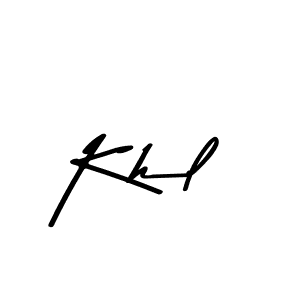 Design your own signature with our free online signature maker. With this signature software, you can create a handwritten (Asem Kandis PERSONAL USE) signature for name Khl. Khl signature style 9 images and pictures png