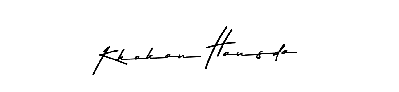 Make a beautiful signature design for name Khokan Hansda. With this signature (Asem Kandis PERSONAL USE) style, you can create a handwritten signature for free. Khokan Hansda signature style 9 images and pictures png