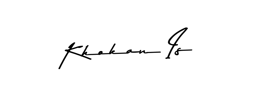 Also You can easily find your signature by using the search form. We will create Khokan Is name handwritten signature images for you free of cost using Asem Kandis PERSONAL USE sign style. Khokan Is signature style 9 images and pictures png