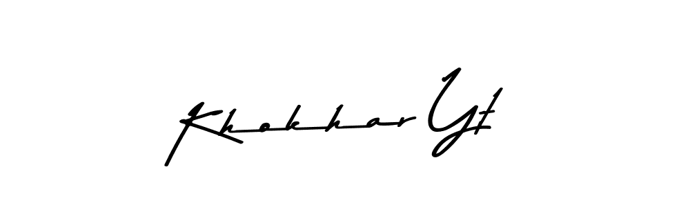 Also You can easily find your signature by using the search form. We will create Khokhar Yt name handwritten signature images for you free of cost using Asem Kandis PERSONAL USE sign style. Khokhar Yt signature style 9 images and pictures png