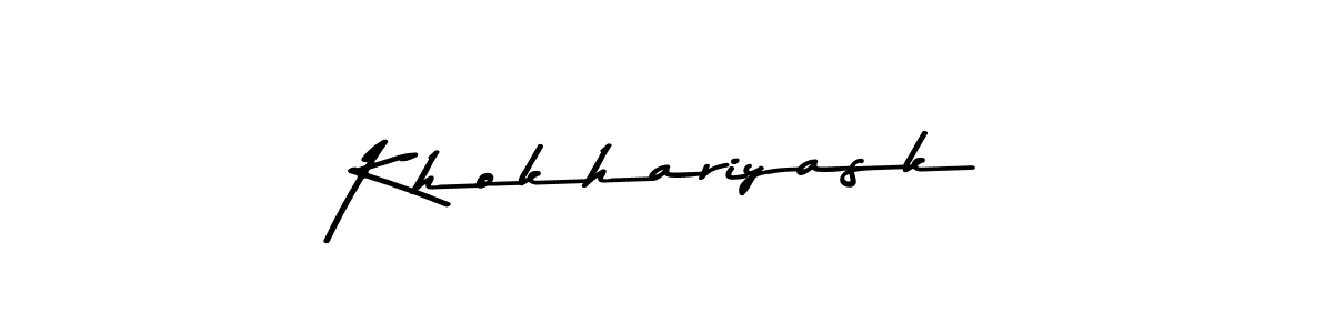 Use a signature maker to create a handwritten signature online. With this signature software, you can design (Asem Kandis PERSONAL USE) your own signature for name Khokhariyask. Khokhariyask signature style 9 images and pictures png