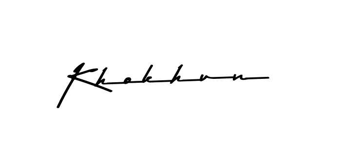 The best way (Asem Kandis PERSONAL USE) to make a short signature is to pick only two or three words in your name. The name Khokhun include a total of six letters. For converting this name. Khokhun signature style 9 images and pictures png