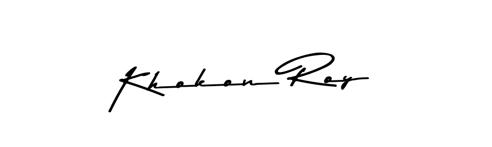 You should practise on your own different ways (Asem Kandis PERSONAL USE) to write your name (Khokon Roy) in signature. don't let someone else do it for you. Khokon Roy signature style 9 images and pictures png