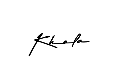 Create a beautiful signature design for name Khola. With this signature (Asem Kandis PERSONAL USE) fonts, you can make a handwritten signature for free. Khola signature style 9 images and pictures png