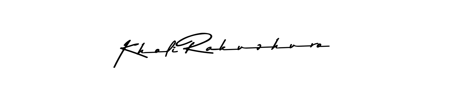 The best way (Asem Kandis PERSONAL USE) to make a short signature is to pick only two or three words in your name. The name Kholi Rakuzhuro include a total of six letters. For converting this name. Kholi Rakuzhuro signature style 9 images and pictures png