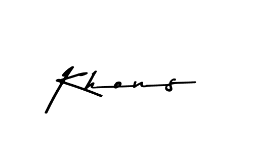 You should practise on your own different ways (Asem Kandis PERSONAL USE) to write your name (Khons) in signature. don't let someone else do it for you. Khons signature style 9 images and pictures png