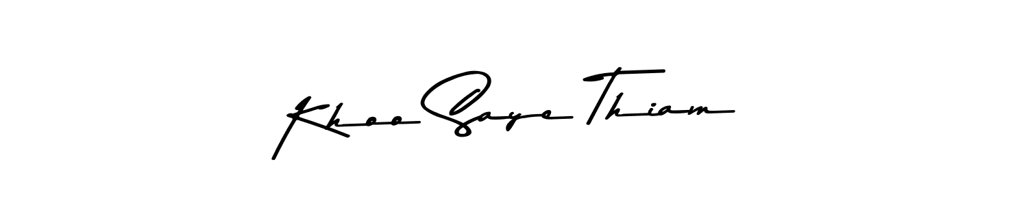 Design your own signature with our free online signature maker. With this signature software, you can create a handwritten (Asem Kandis PERSONAL USE) signature for name Khoo Saye Thiam. Khoo Saye Thiam signature style 9 images and pictures png