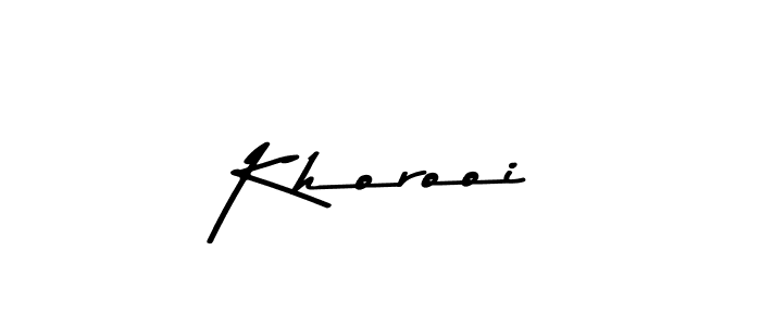 Use a signature maker to create a handwritten signature online. With this signature software, you can design (Asem Kandis PERSONAL USE) your own signature for name Khorooi. Khorooi signature style 9 images and pictures png