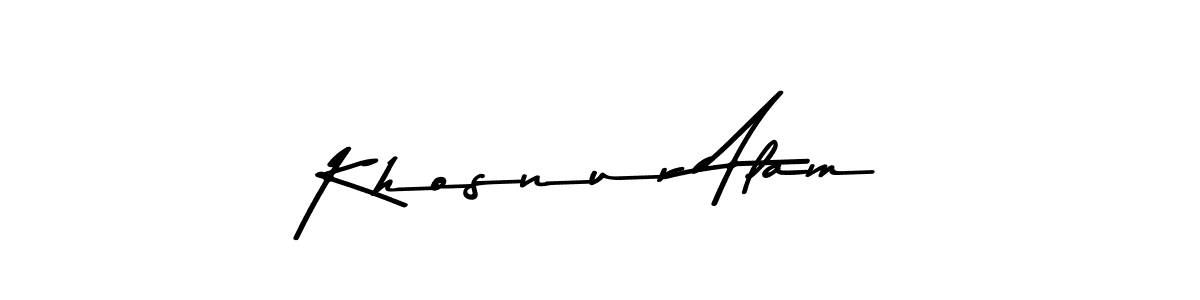 How to make Khosnur Alam name signature. Use Asem Kandis PERSONAL USE style for creating short signs online. This is the latest handwritten sign. Khosnur Alam signature style 9 images and pictures png