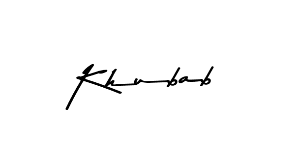 Design your own signature with our free online signature maker. With this signature software, you can create a handwritten (Asem Kandis PERSONAL USE) signature for name Khubab. Khubab signature style 9 images and pictures png