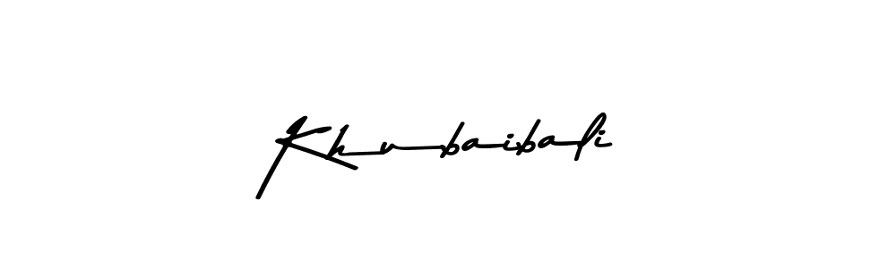 How to make Khubaibali name signature. Use Asem Kandis PERSONAL USE style for creating short signs online. This is the latest handwritten sign. Khubaibali signature style 9 images and pictures png