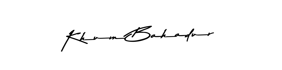 Use a signature maker to create a handwritten signature online. With this signature software, you can design (Asem Kandis PERSONAL USE) your own signature for name Khum Bahadur. Khum Bahadur signature style 9 images and pictures png