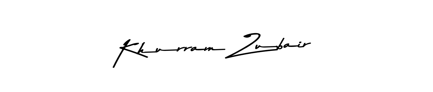 Design your own signature with our free online signature maker. With this signature software, you can create a handwritten (Asem Kandis PERSONAL USE) signature for name Khurram Zubair. Khurram Zubair signature style 9 images and pictures png