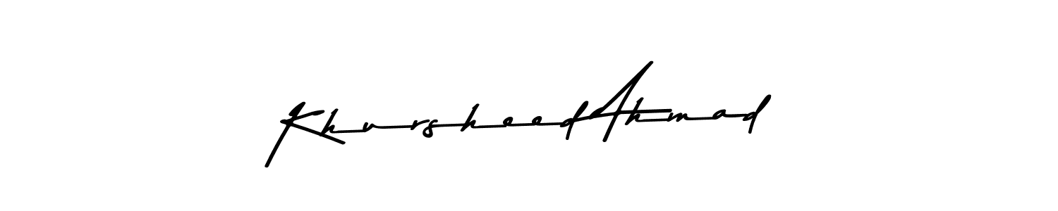 Make a beautiful signature design for name Khursheed Ahmad. With this signature (Asem Kandis PERSONAL USE) style, you can create a handwritten signature for free. Khursheed Ahmad signature style 9 images and pictures png