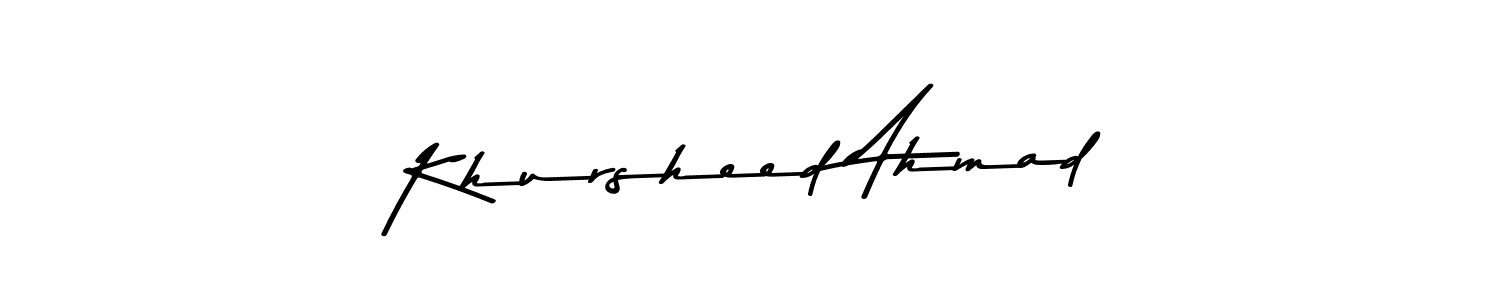 Make a beautiful signature design for name Khursheed Ahmad. With this signature (Asem Kandis PERSONAL USE) style, you can create a handwritten signature for free. Khursheed Ahmad signature style 9 images and pictures png