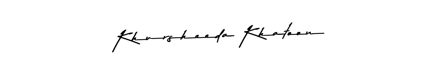 Create a beautiful signature design for name Khursheeda Khatoon. With this signature (Asem Kandis PERSONAL USE) fonts, you can make a handwritten signature for free. Khursheeda Khatoon signature style 9 images and pictures png