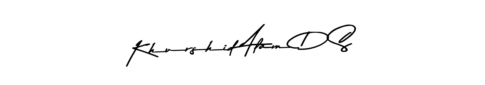 Make a beautiful signature design for name Khurshid Alam D S. With this signature (Asem Kandis PERSONAL USE) style, you can create a handwritten signature for free. Khurshid Alam D S signature style 9 images and pictures png