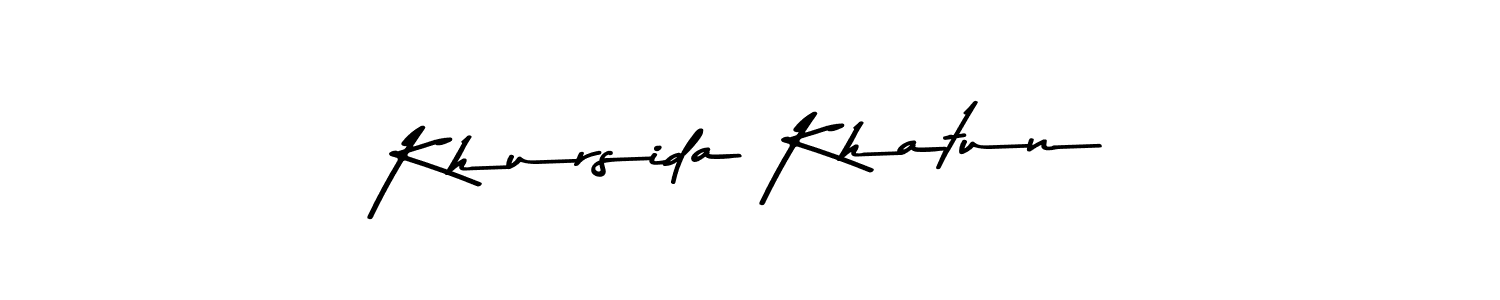 Make a beautiful signature design for name Khursida Khatun. With this signature (Asem Kandis PERSONAL USE) style, you can create a handwritten signature for free. Khursida Khatun signature style 9 images and pictures png