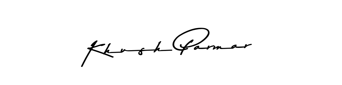 The best way (Asem Kandis PERSONAL USE) to make a short signature is to pick only two or three words in your name. The name Khush Parmar include a total of six letters. For converting this name. Khush Parmar signature style 9 images and pictures png