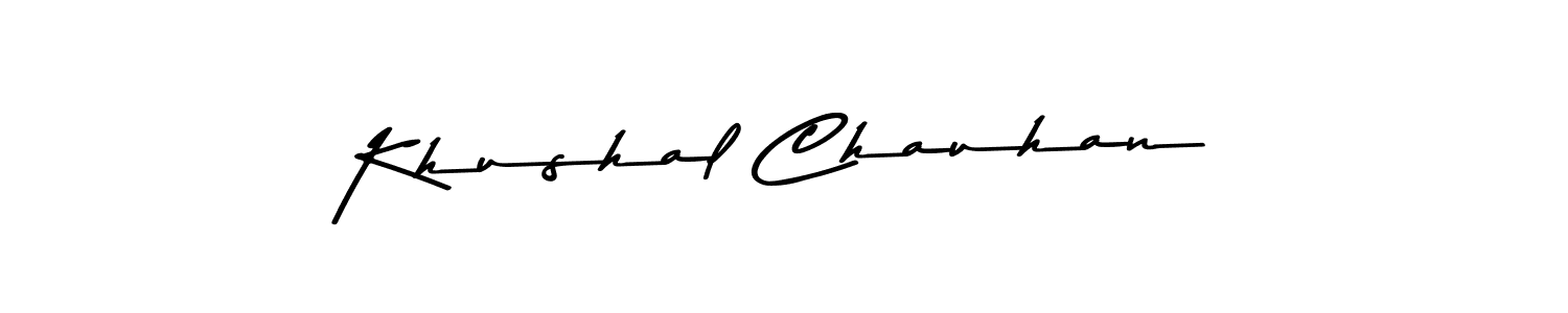 How to make Khushal Chauhan name signature. Use Asem Kandis PERSONAL USE style for creating short signs online. This is the latest handwritten sign. Khushal Chauhan signature style 9 images and pictures png