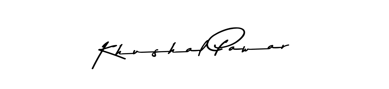 How to make Khushal Pawar name signature. Use Asem Kandis PERSONAL USE style for creating short signs online. This is the latest handwritten sign. Khushal Pawar signature style 9 images and pictures png