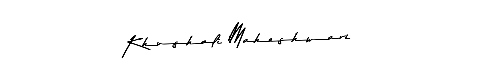 Asem Kandis PERSONAL USE is a professional signature style that is perfect for those who want to add a touch of class to their signature. It is also a great choice for those who want to make their signature more unique. Get Khushali Maheshwari name to fancy signature for free. Khushali Maheshwari signature style 9 images and pictures png