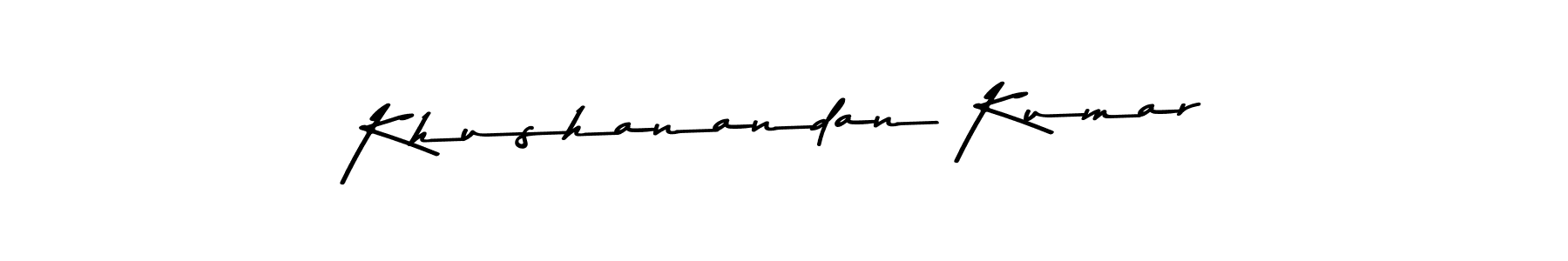 The best way (Asem Kandis PERSONAL USE) to make a short signature is to pick only two or three words in your name. The name Khushanandan Kumar include a total of six letters. For converting this name. Khushanandan Kumar signature style 9 images and pictures png