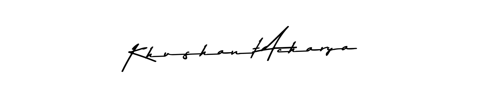 You should practise on your own different ways (Asem Kandis PERSONAL USE) to write your name (Khushant Acharya) in signature. don't let someone else do it for you. Khushant Acharya signature style 9 images and pictures png